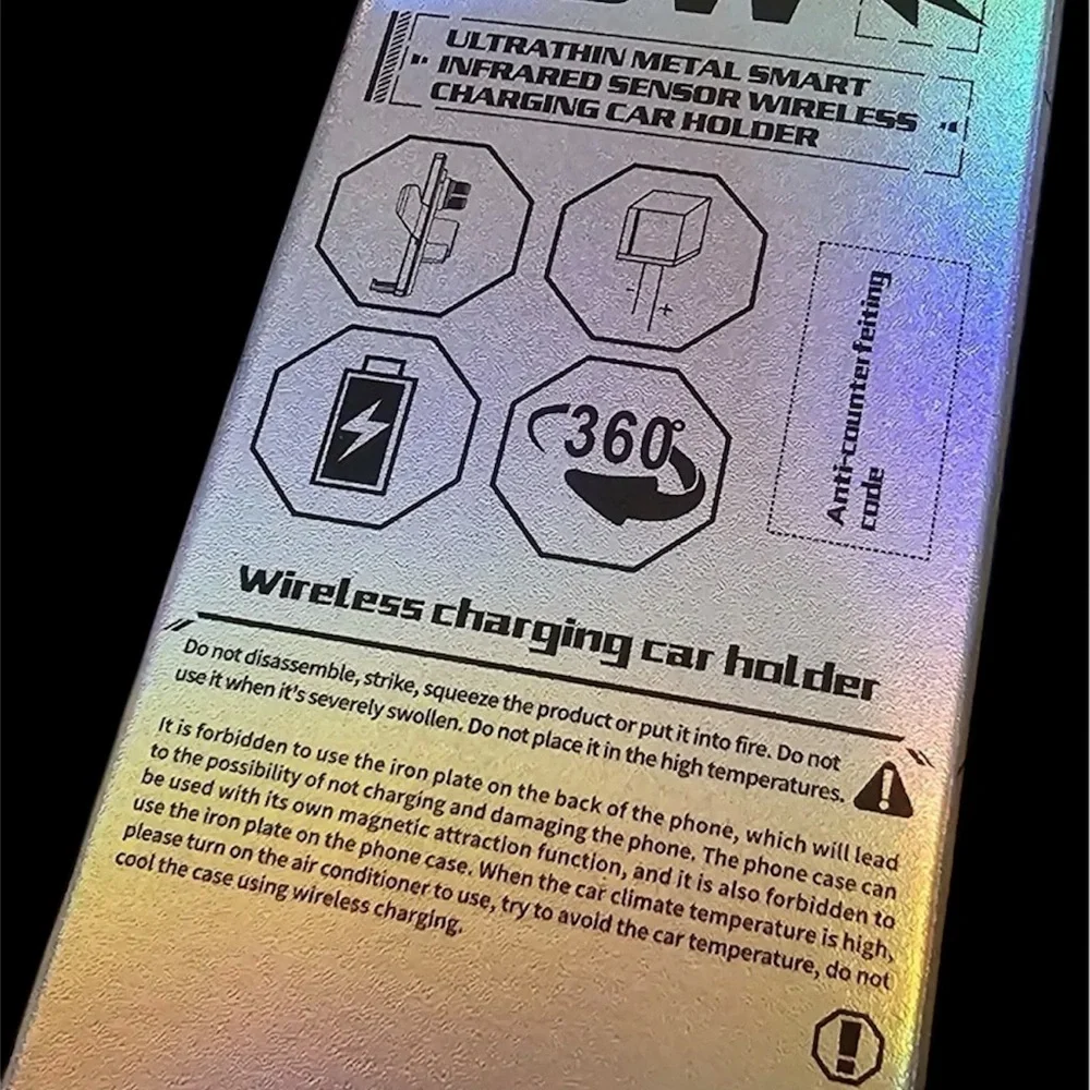 T9 Smart Ultrathin Metal Wireless Charging Car Holder